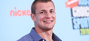 Rob Gronkowski posing on the red carpet.