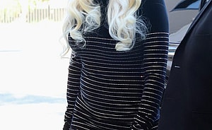 A classy Erika Jayne seen in full glam while filming for RHOBH