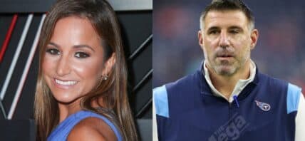 Photo collage of Mike Vrabel and Dianna Russini.