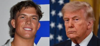 Jaxson Dart (left) Donald Trump (right)