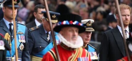 King Charles, Prince William and Prince Harry at Queen Elizabeth's funeral