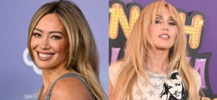 Hilary Duff (left) Miley Cyrus (right)