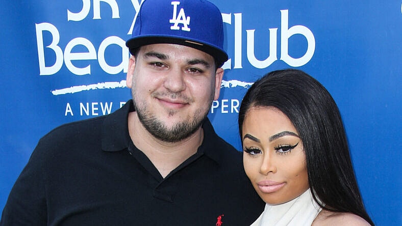 Rob Kardashian poses with Blac Chyna