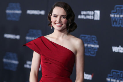 Daisy Ridley wearing an Oscar de la Renta dress arrives at the World Premiere Of Disney's 'Star Wars: The Rise Of Skywalker'