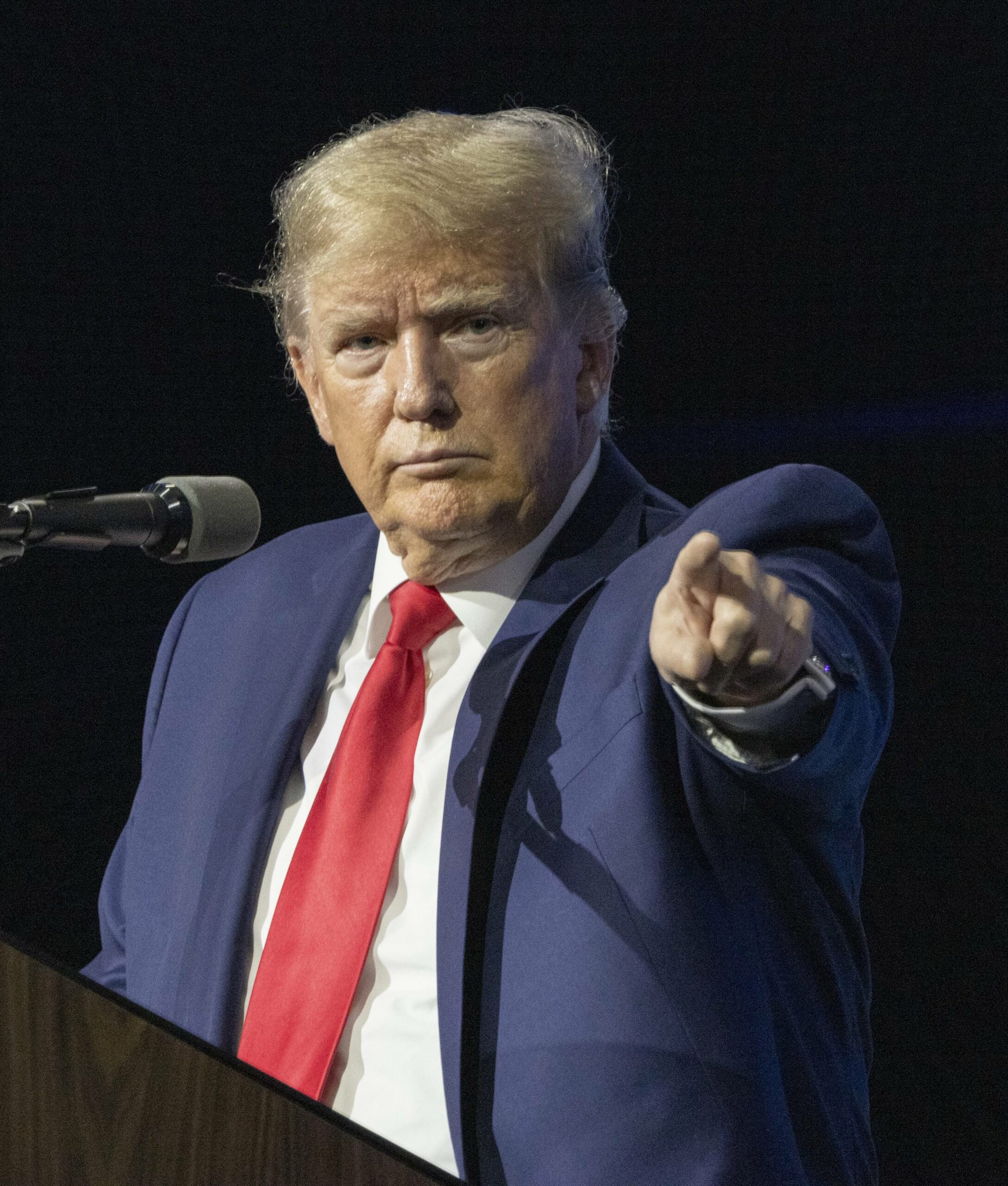 Donald Trump addresses reporters