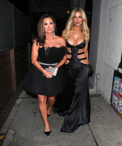 Dorit Kemsley leaves little to the imagination as she leaves dinner at Craigs with Kyle Richards in West Hollywood CA