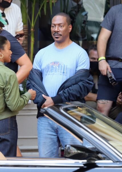 Eddie Murphy joins fellow cast members for return of epic Beverly Hills Cop in quot Axle F quot film set
