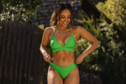 Vanessa Morgan Brings The Heat To The Beach In HOT Leopard-Print Swimsuit