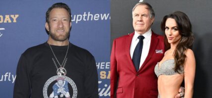 Dave Portnoy, Bill Belichick and Jordon Hudson photo collage