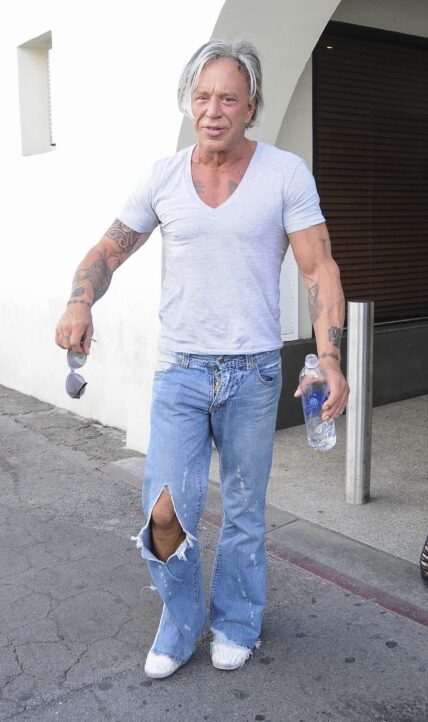 Paparazzi photo of Mickey Rourke.