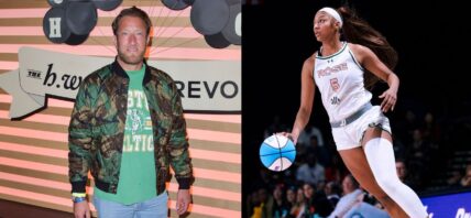 Photo collage of Dave Portnoy and Angel Reese.