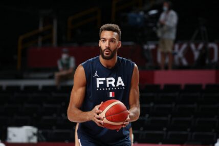 Rudy Gobert playing basketball.