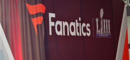 Fanatics logo during Super Bowl party.