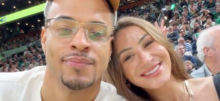 Grant Ellis and Juliana Pasquarosa at baseball game