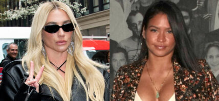 A photo collage of Kesha and Cassie