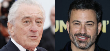 A photo collage of Robert De Niro and Jimmy Kimmel