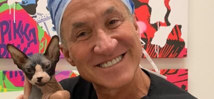 Dr. Terry Dubrow smiling with cat
