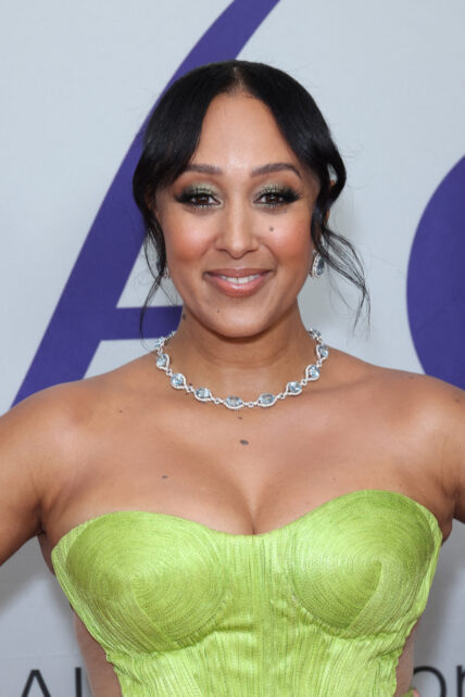 Tamera Mowry posing on the red carpet.