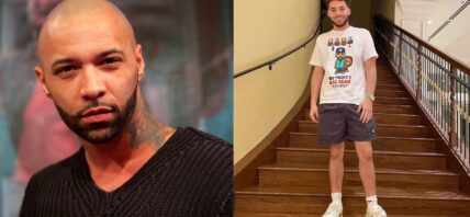 Photo collage of Joe Budden and Adin Ross.