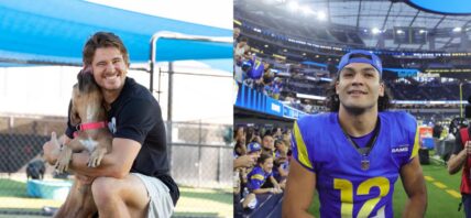 Photo collage of Justin Herbert and Puka Nacua.