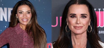 Photo collage of Dolores Catania and Kyle Richards.