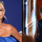 Photo collage of Caroline Stanbury and Lisa Rinna.