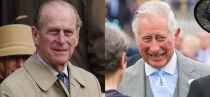 A photo collage of Prince Philip and his son King Charles