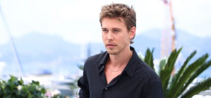 Austin Butler in a black shirt