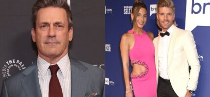 Photo collage of Jon Hamm, Amanda Batula.