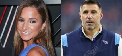 Photo collage of Mike Vrabel and Dianna Russini.