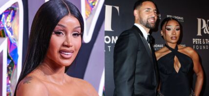 Photo collage of Megan Thee Stallion and Cardi B.