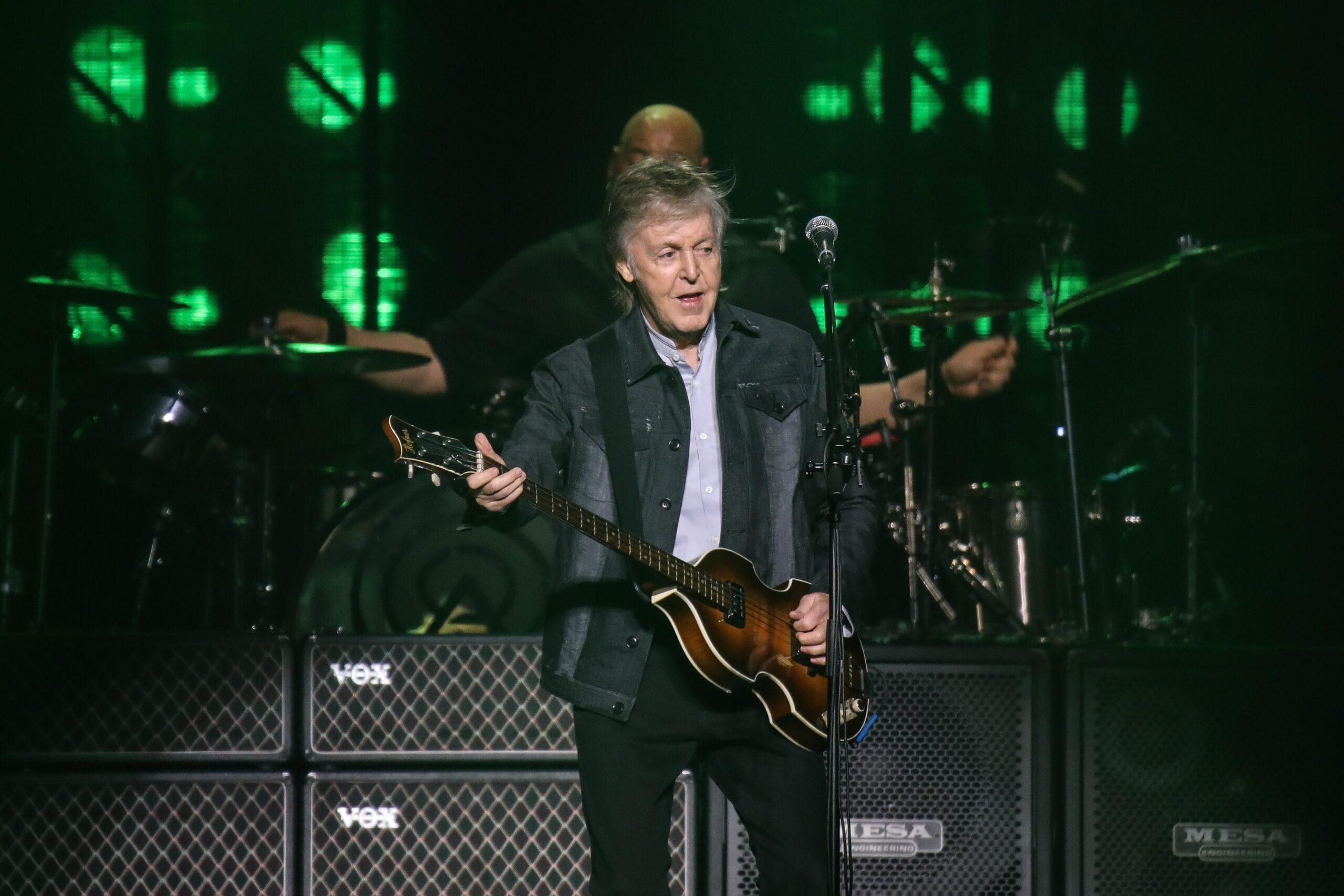 Paul McCartney performing his 'Freshen Up' tour in Paris