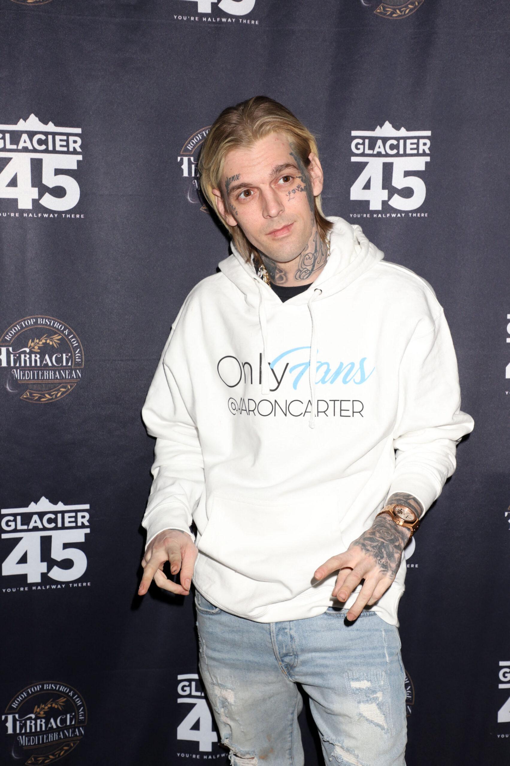 Aaron Carter visits Larry Flynt's Hustler Club in Las Vegas