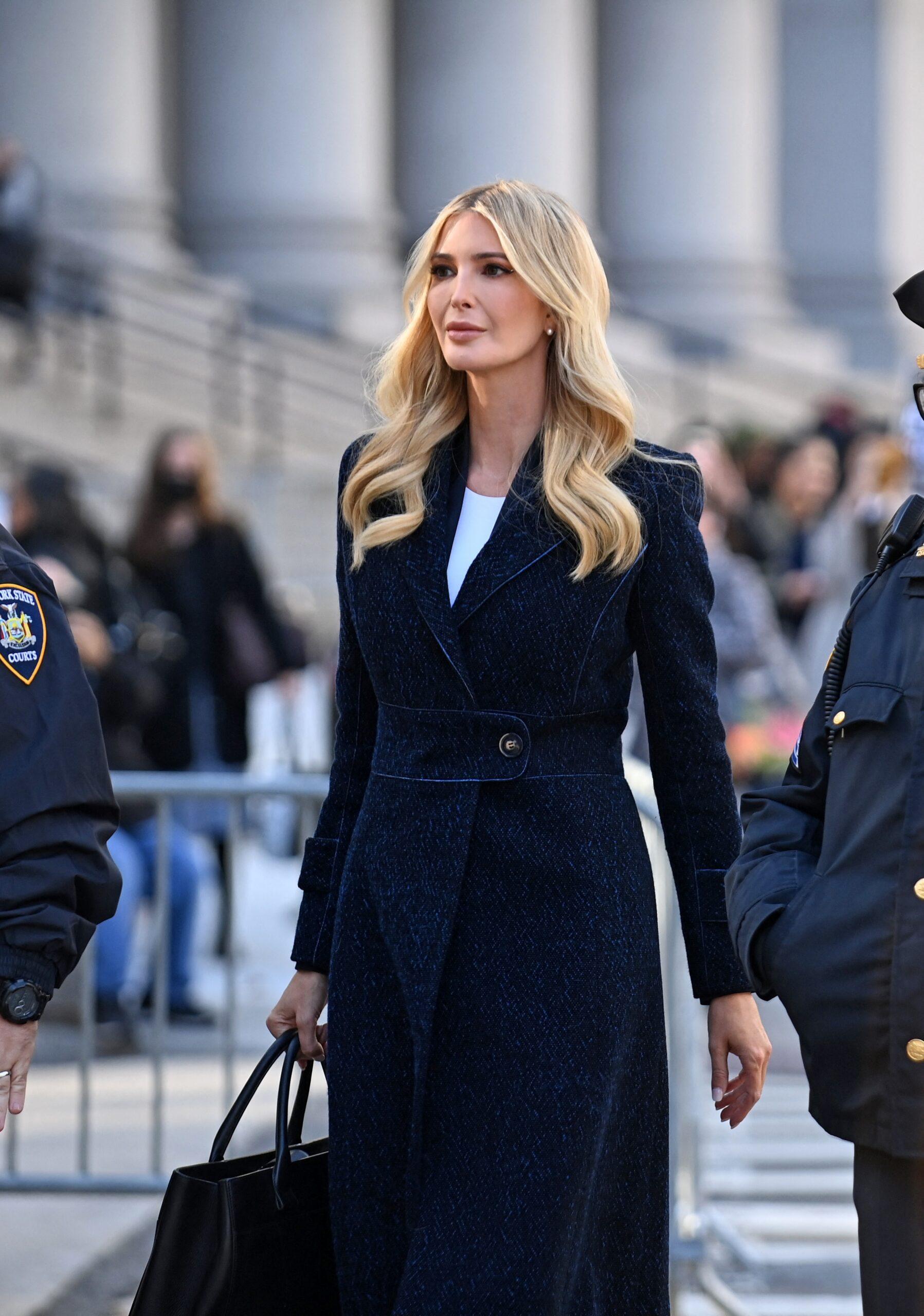 USA - Ivanka Trump arrives in court for the ongoing civil fraud case against her father in NYS Supreme Court in Manhattan. She is a witness today. Nov 8 2023 Image: USA - Ivanka Trump arrives in court for the ongoing civil fraud case against her father in NYS Supreme Court in Manhattan. She is a witness today. Photo Credit: ZUMAPRESS.com / MEGA TheMegaAgency.com +1 888 505 6342 (Mega Agency TagID: MEGA1057531_001.jpg) (Photo via Mega Agency)