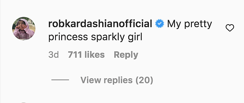 Rob Kardashian's comment on sister Khloe Kardashian's Instagram post