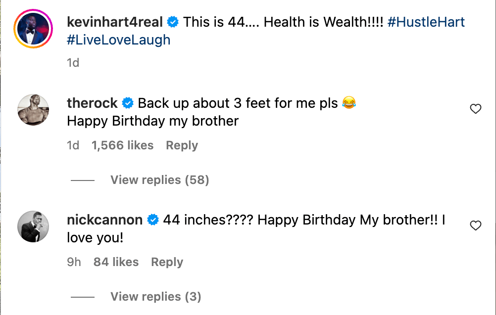 The Rock And Nick Cannon Jokingly Tease Kevin Hart Over Birthday Post