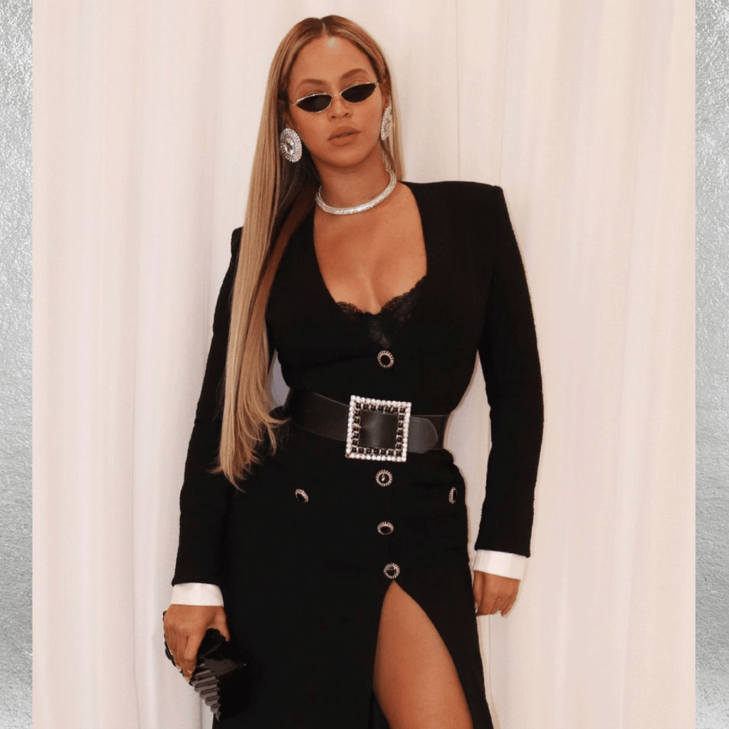 Beyonce in a black dress