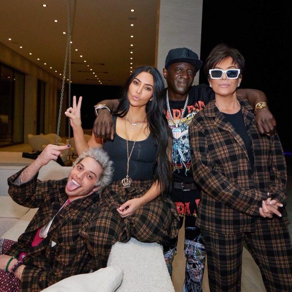 Kim Kardashian, Pete Davidson, Kris Jenner, and Flavor Flav