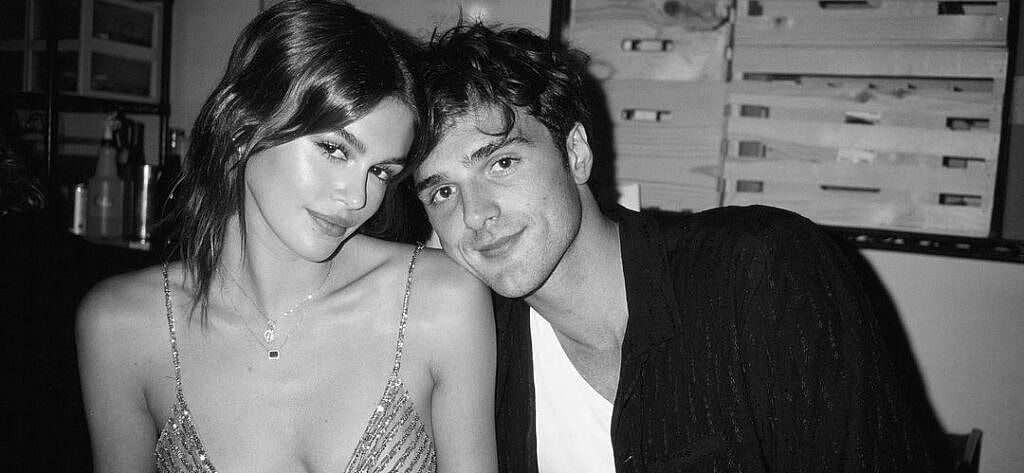 Kaia Gerber and Jacob Elordi smiling