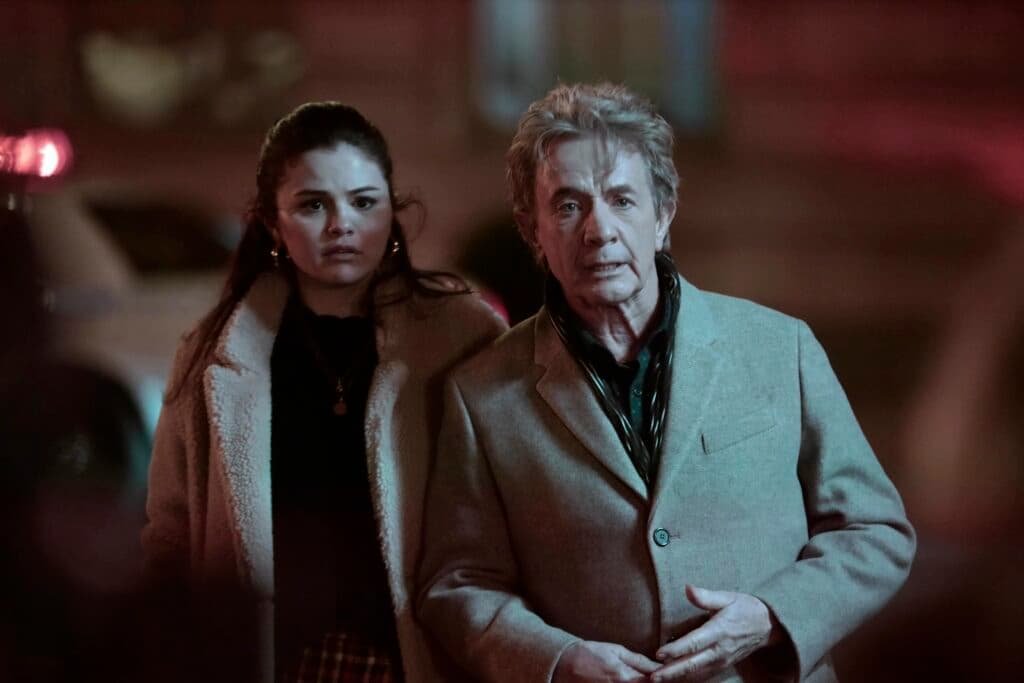 Selena Gomez Martin Short and Steve Martin Filming quot Only Murders In The Building quot in NY