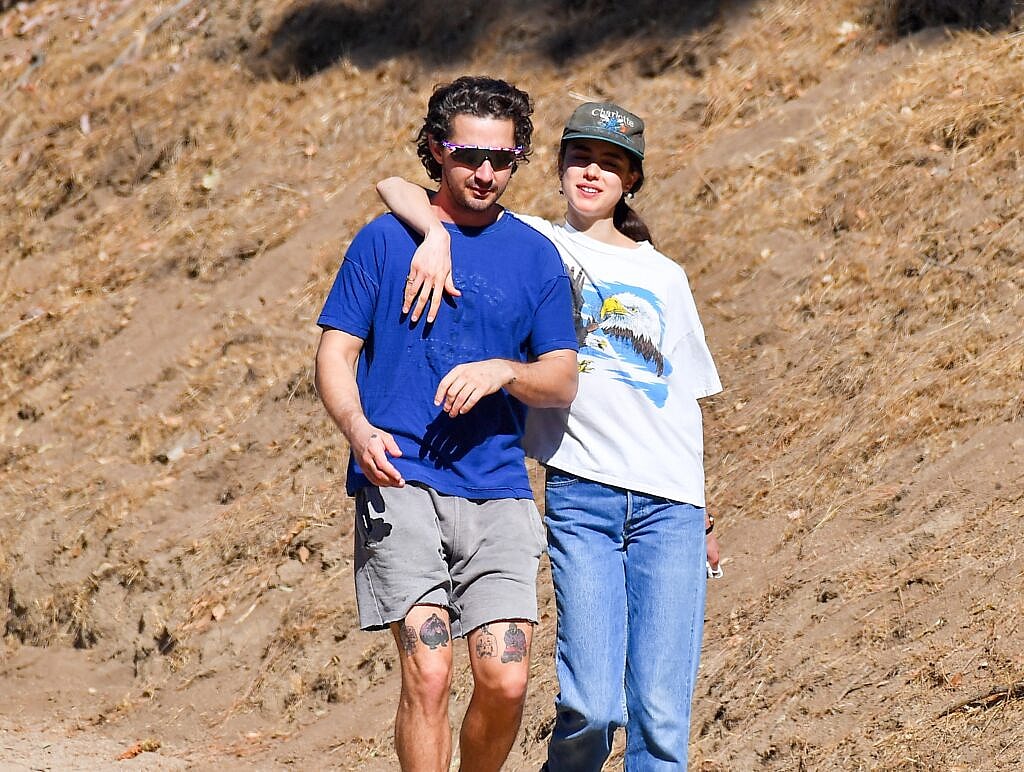Shia LaBeouf heads out on a shirtless hike with his girlfriend Margaret Qualley in Los Angeles
