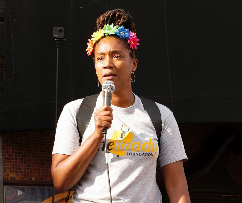 Tiffany Haddish Speaks At JUNETEENTH amp ABLM Celebration Co-Sponsored By The Laugh Factory