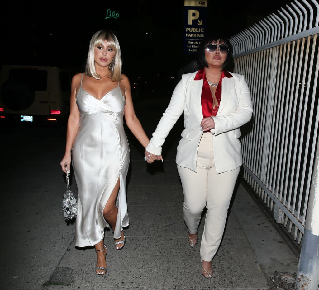 Larsa Pippen stuns as a blonde as she arrives to Singer Drakes Halloween Party in Hollywood