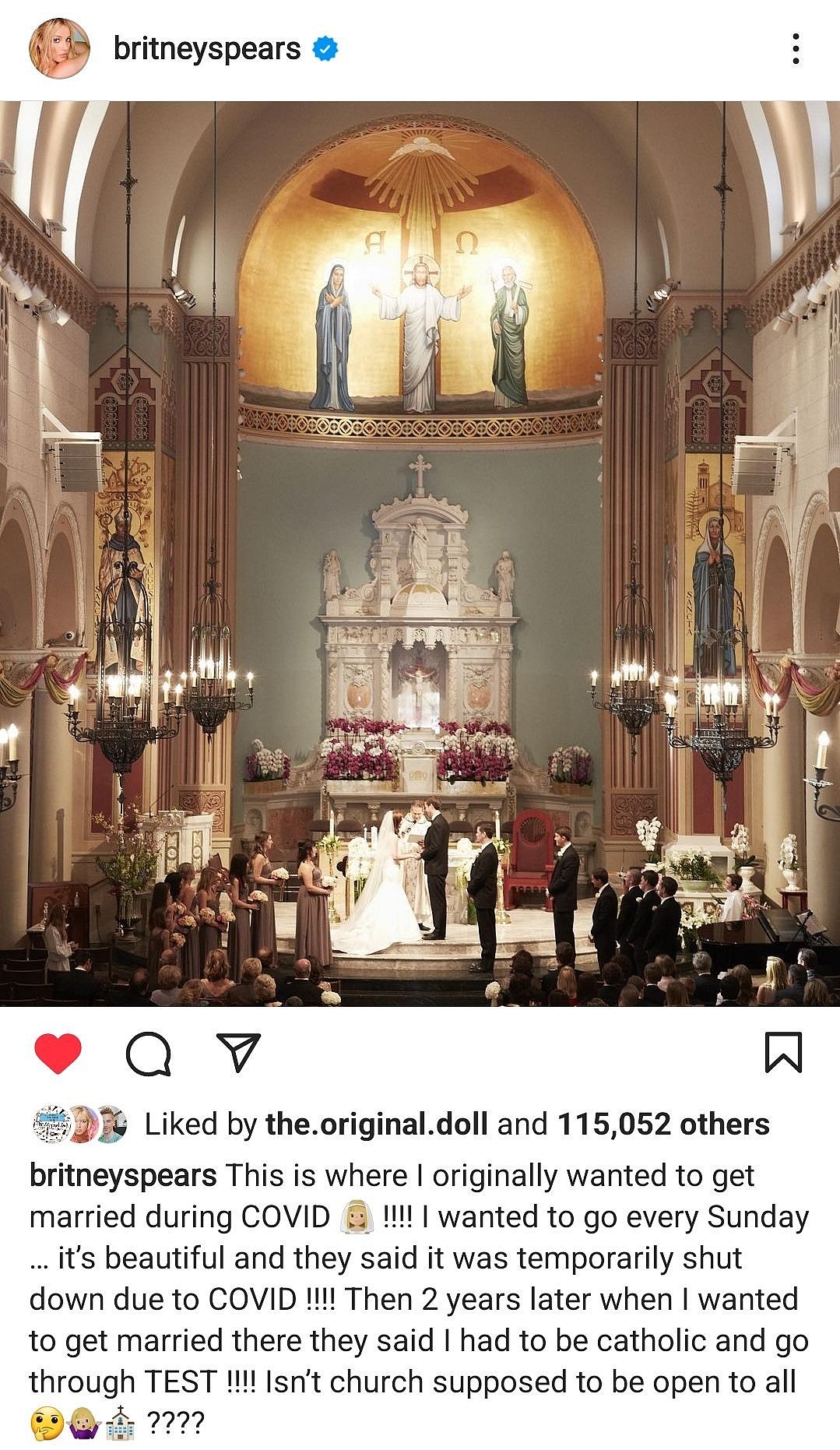 Britney Spears Church Post