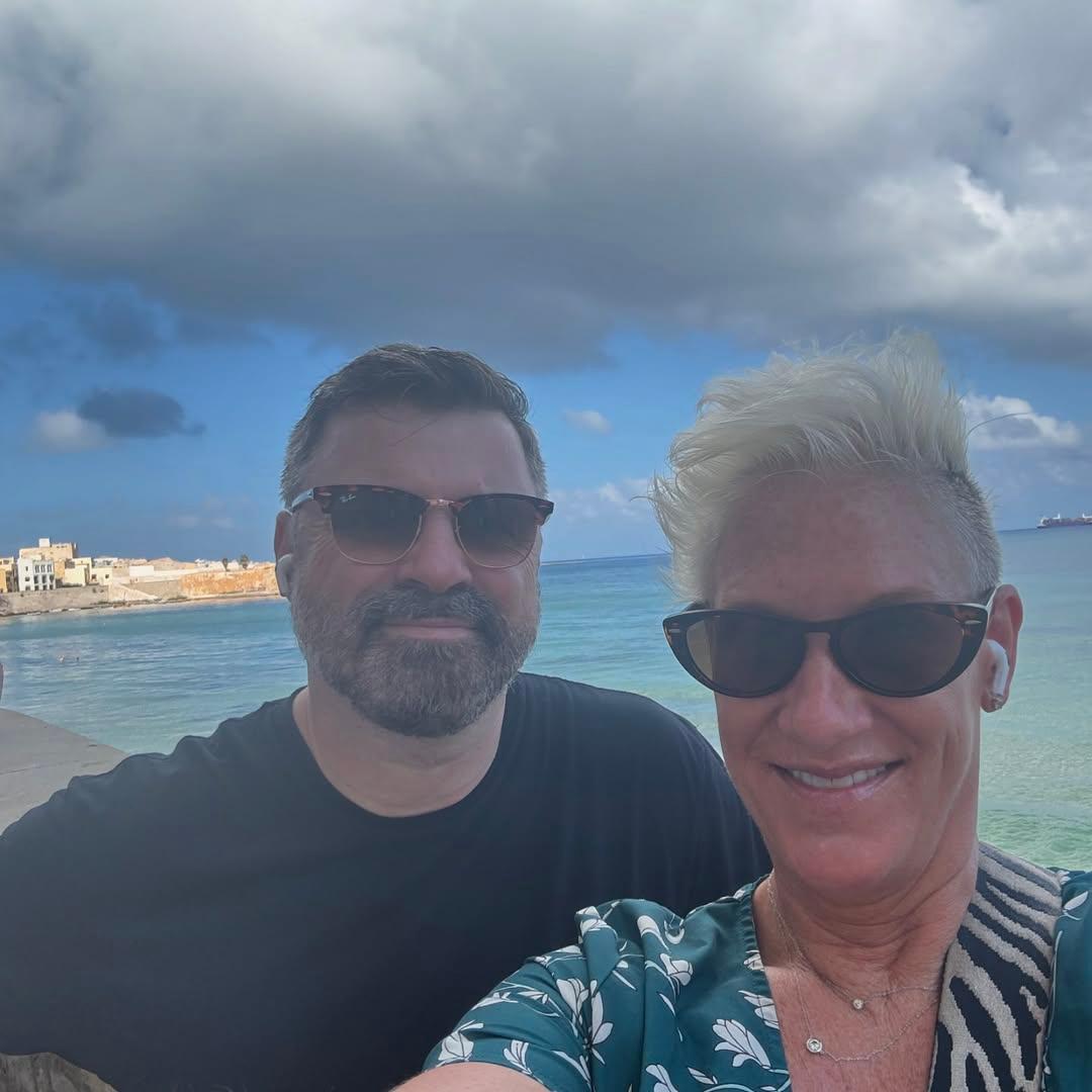 Anne Burrell and her husband