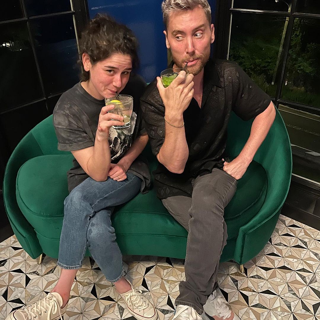 Elyse Myers and Lance Bass