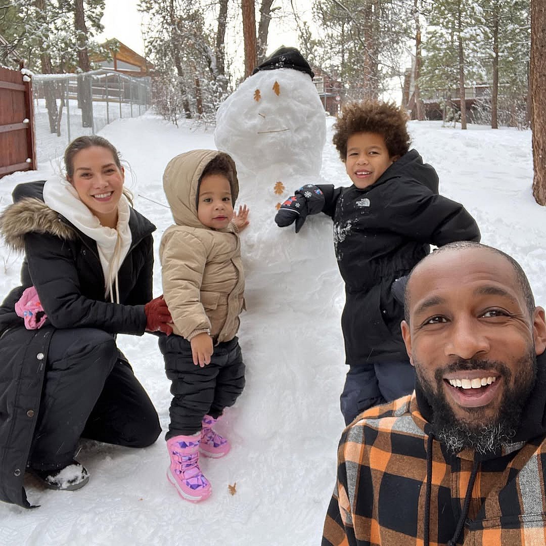 Allison Holker, twitch, and family in snow