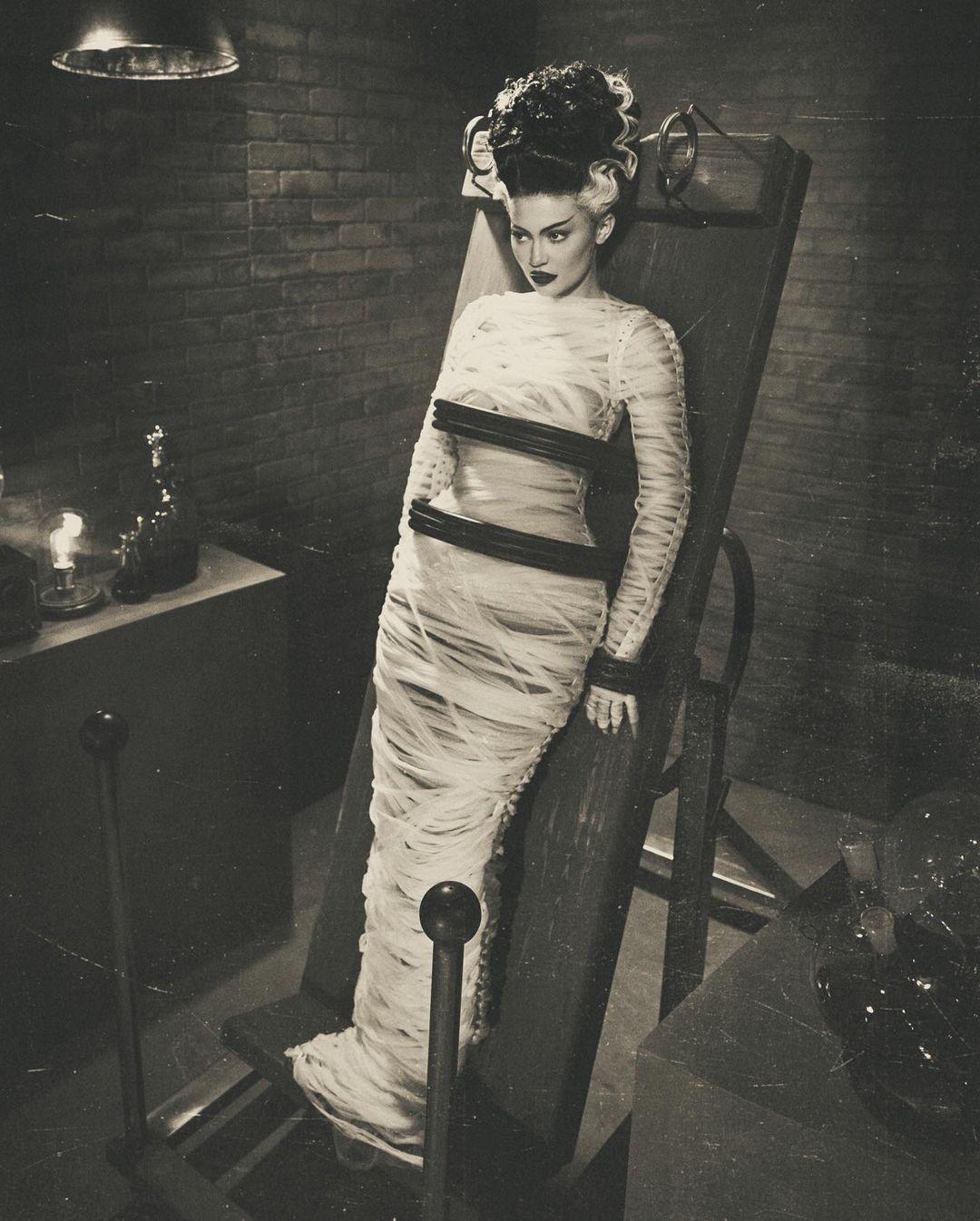 Kylie Jenner as Bride of Frankenstein for Halloween