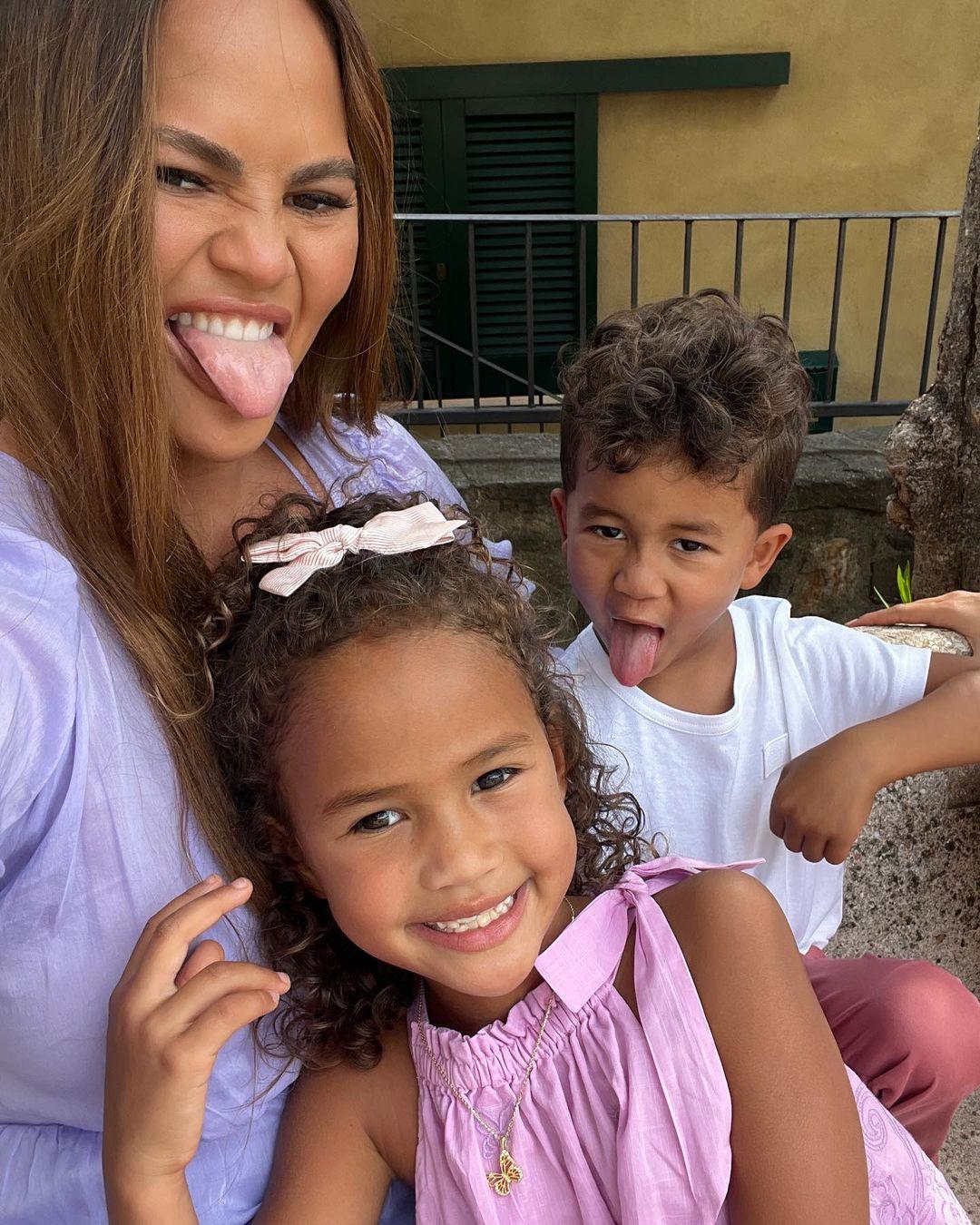 Chrissy Teigen and her kids
