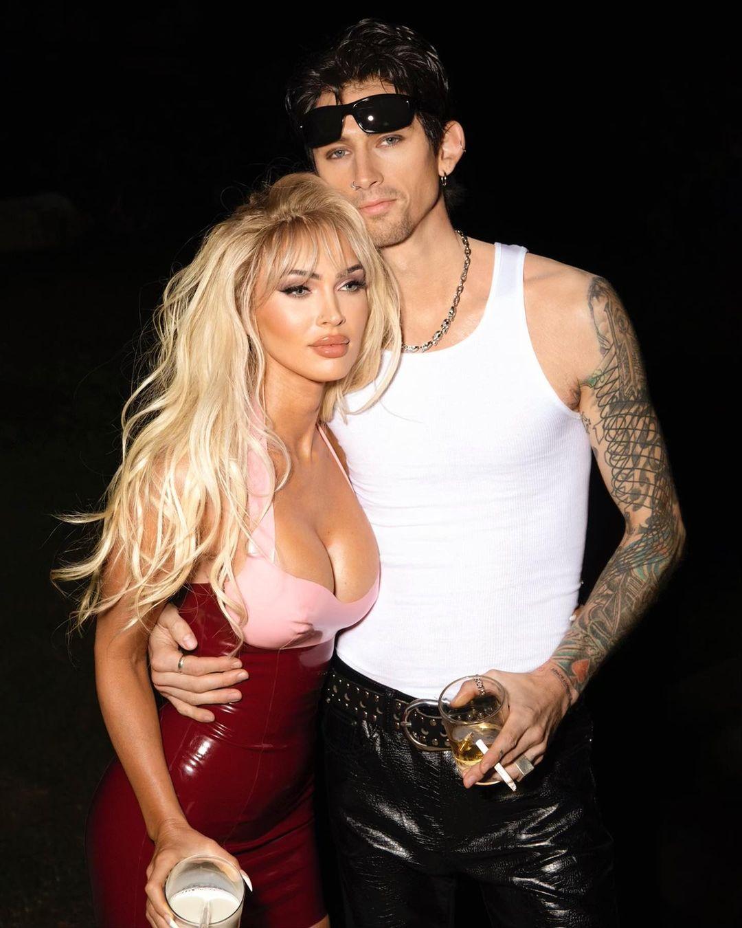 Machine Gun Kelly and Megan Fox dressed as Pam & Tommy